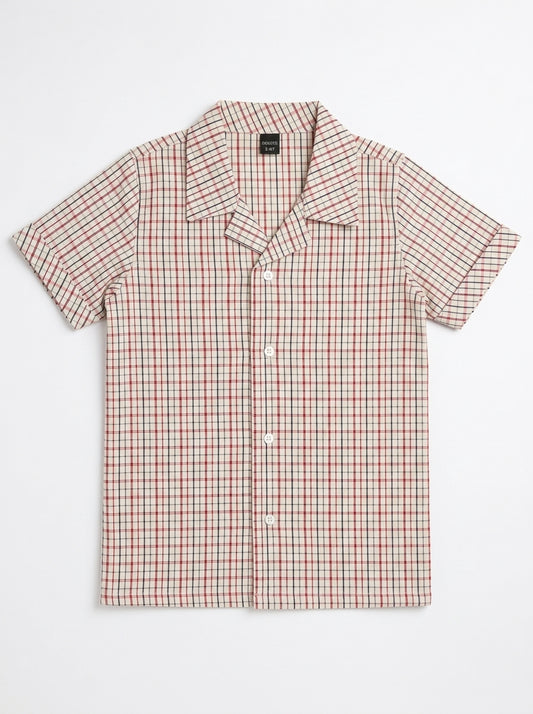 CHECK CASUAL SHIRT | WHT\RED