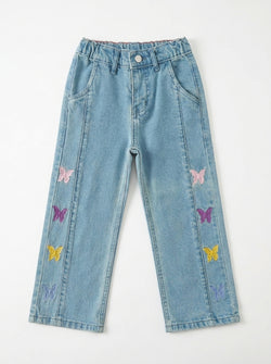 BUTTER FLY EMBROIDED | BLUE(LIGHT)