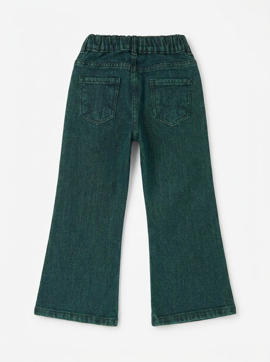 EMBROIDED BAGGY PANT | GREENISH