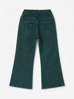 EMBROIDED BAGGY PANT | GREENISH
