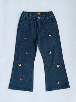 EMBROIDED BAGGY PANT | BLUE