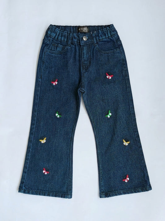 EMBROIDED BAGGY PANT | BLUE