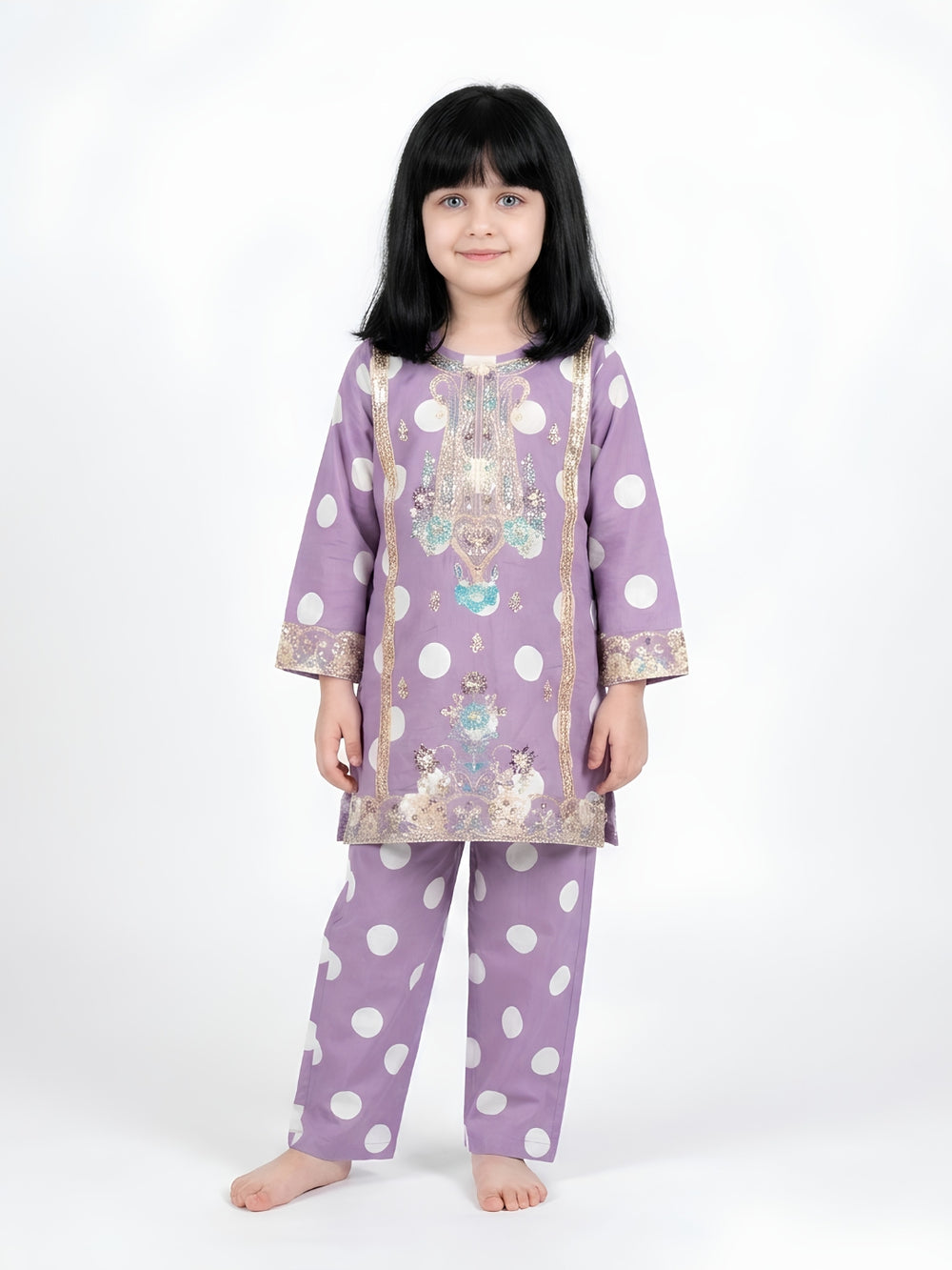 POLKA DOT SEQUENCE EMROIDED | PURPLE