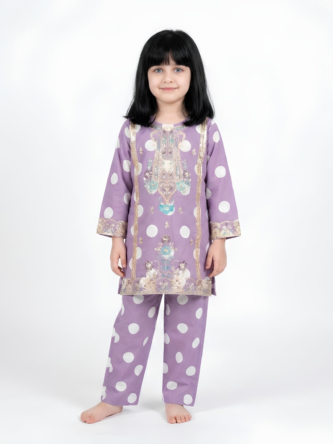 POLKA DOT SEQUENCE EMROIDED | PURPLE