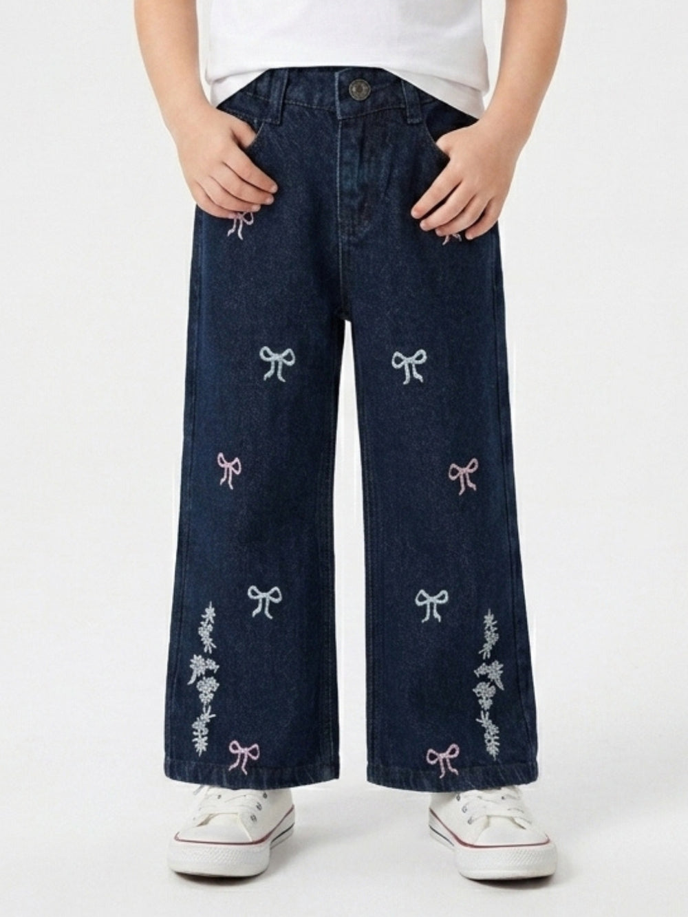 EMBROIDED BAGGY | BLUE(DARK)