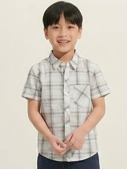 CHECK CASUAL SHIRT POCKET | WHT+BLK