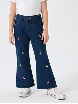 EMBROIDED BAGGY PANT | BLUE