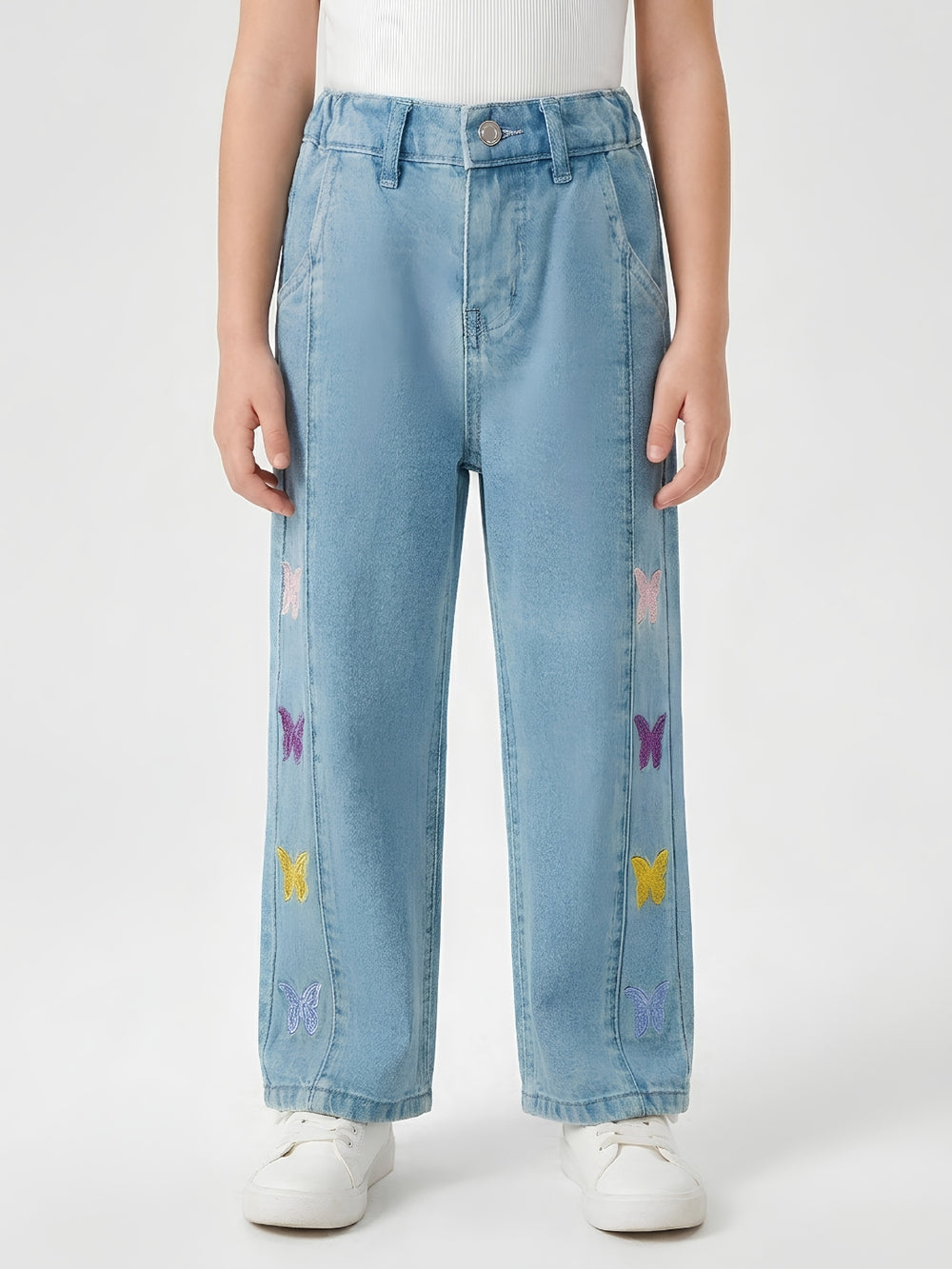 BUTTER FLY EMBROIDED | BLUE(LIGHT)