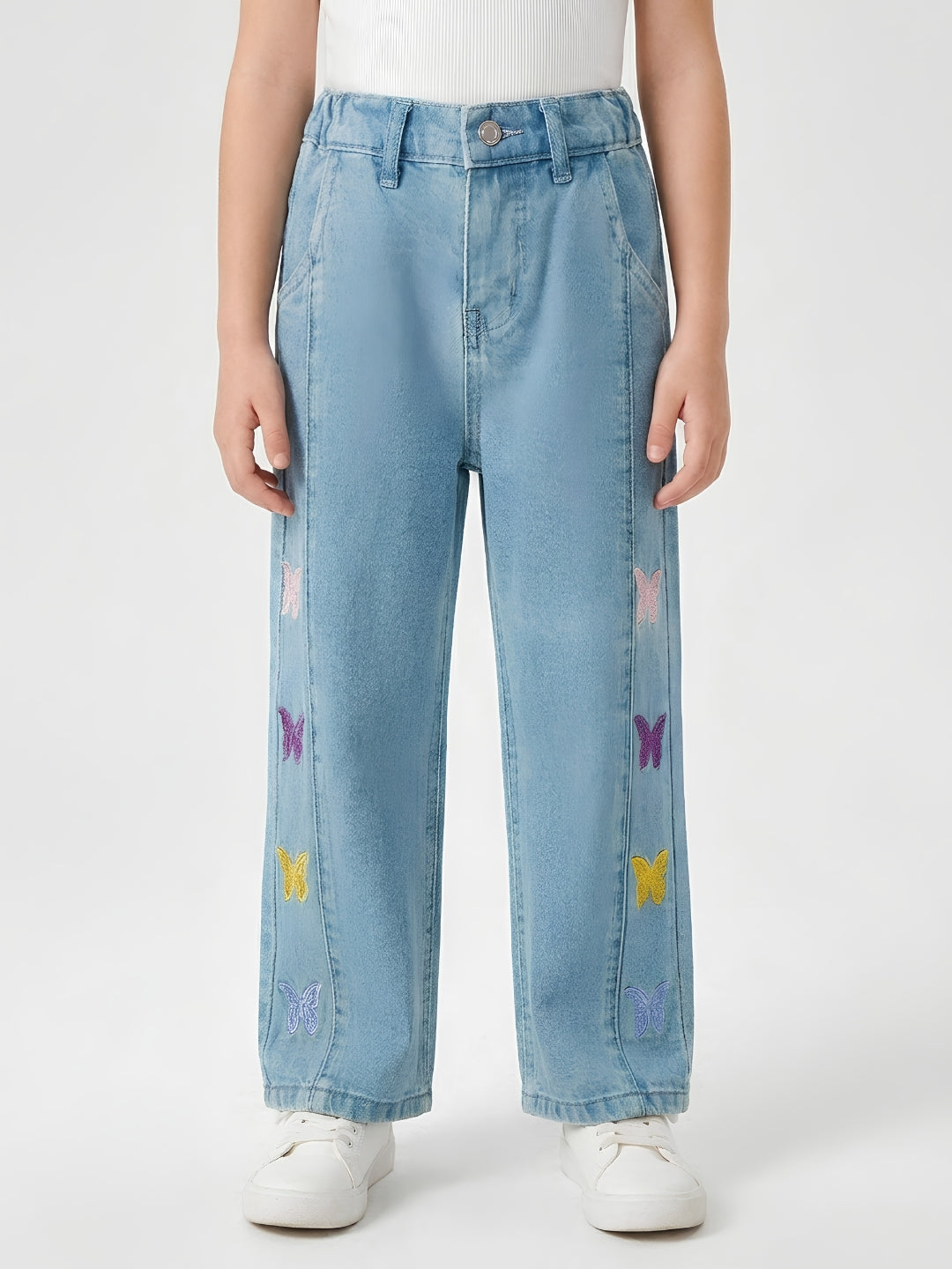 BUTTER FLY EMBROIDED | BLUE(LIGHT)