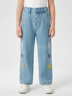 BUTTER FLY EMBROIDED | BLUE(LIGHT)