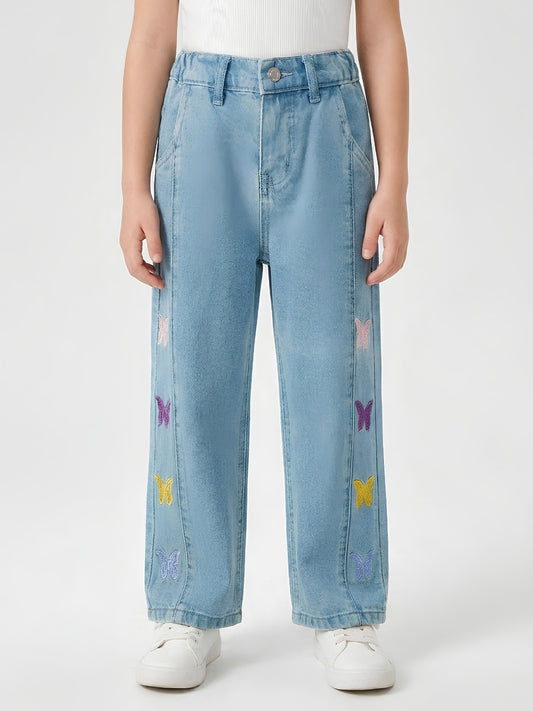 BUTTER FLY EMBROIDED | BLUE(LIGHT)