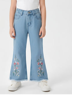 EMBROIDED BAGGY PANT | LIGHT BLUE