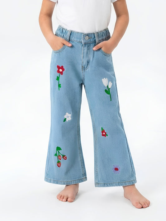TULIP EMBROIDED PANT | BLUE (LIGHT)