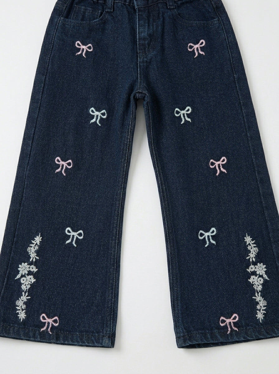 EMBROIDED BAGGY | BLUE(DARK)