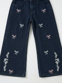 EMBROIDED BAGGY | BLUE(DARK)