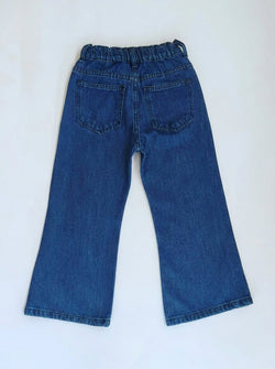 EMBROIDED FLOWER BAGGY | BLUE(MID)