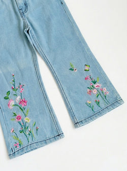 BOTTOM EMBROIDED PANT | BLUE(LIGHT)