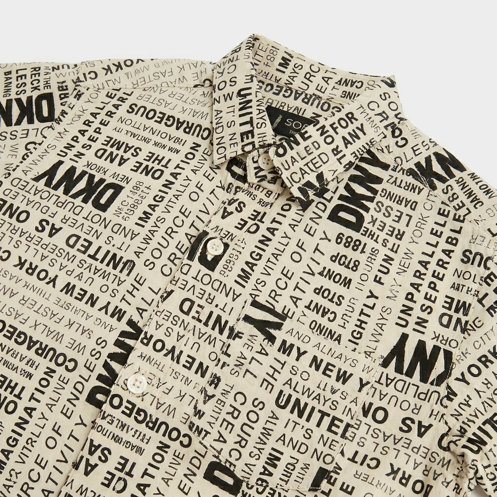 PRINTED CASUAL SHIRT | NEWSPAPER | B/W