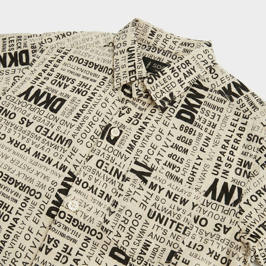 PRINTED CASUAL SHIRT | NEWSPAPER | B/W