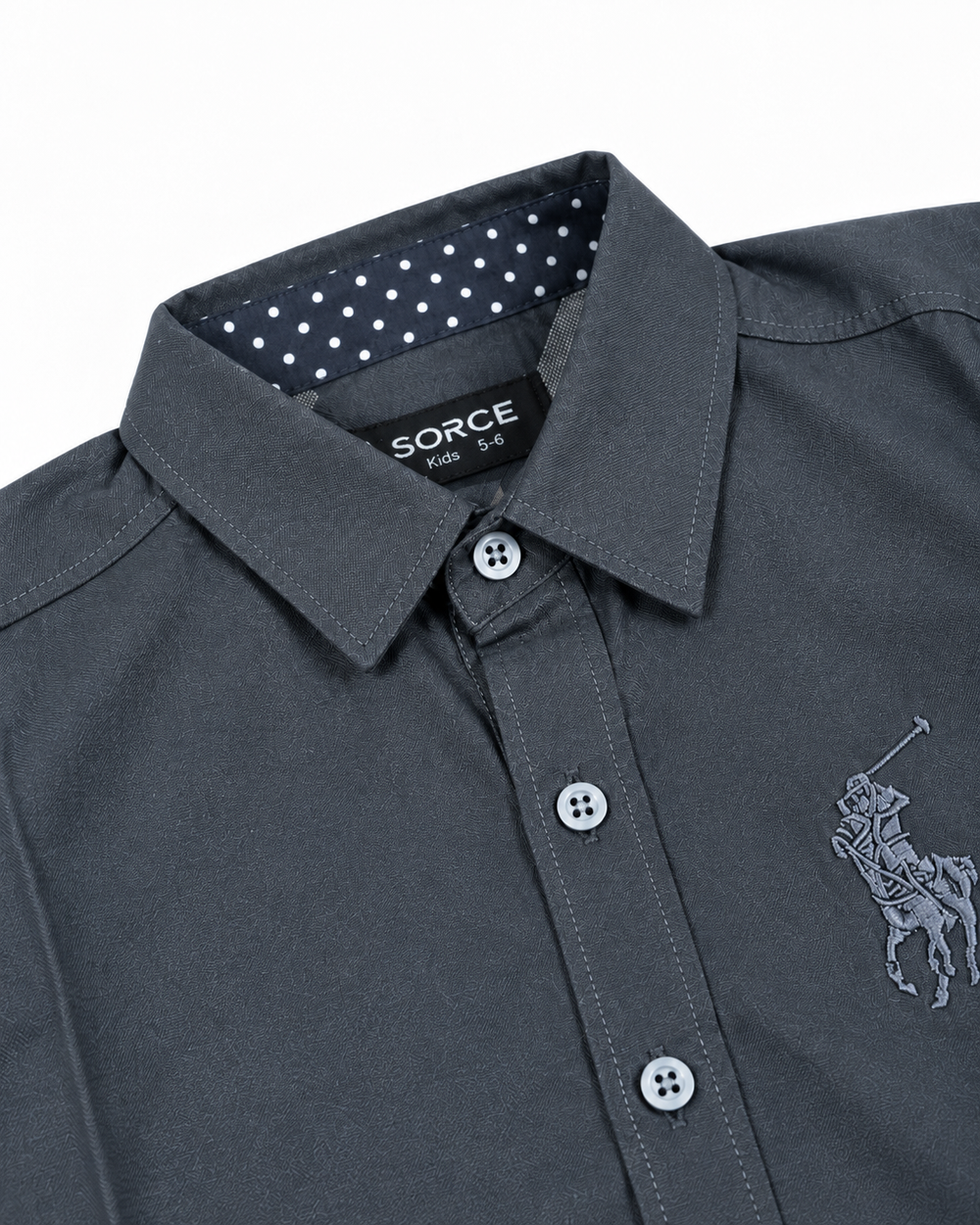 Boys Dark Grey Chambrey | Shirt