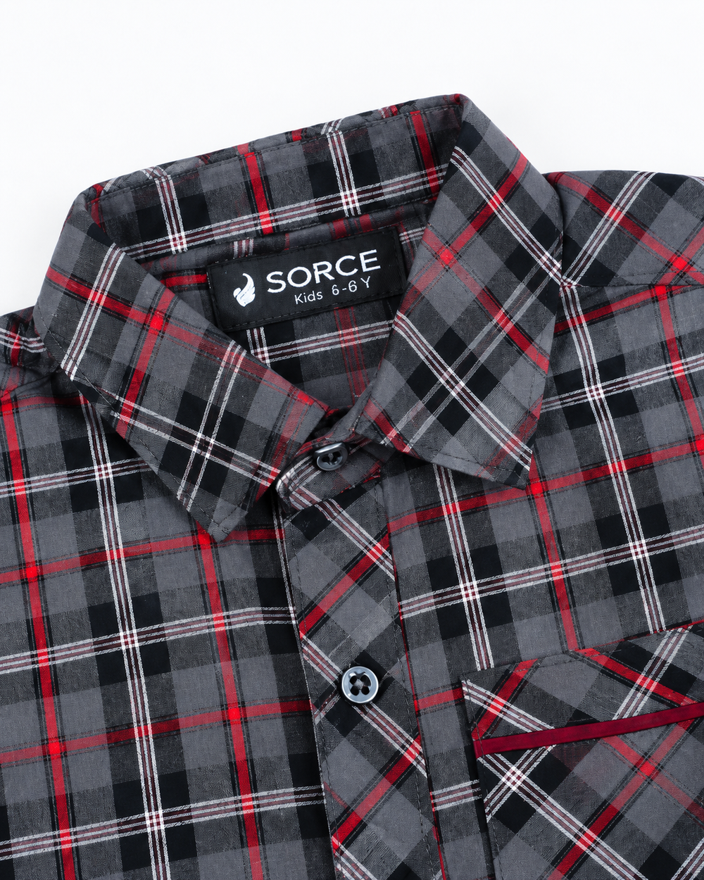 Boys Grey Check Shirt