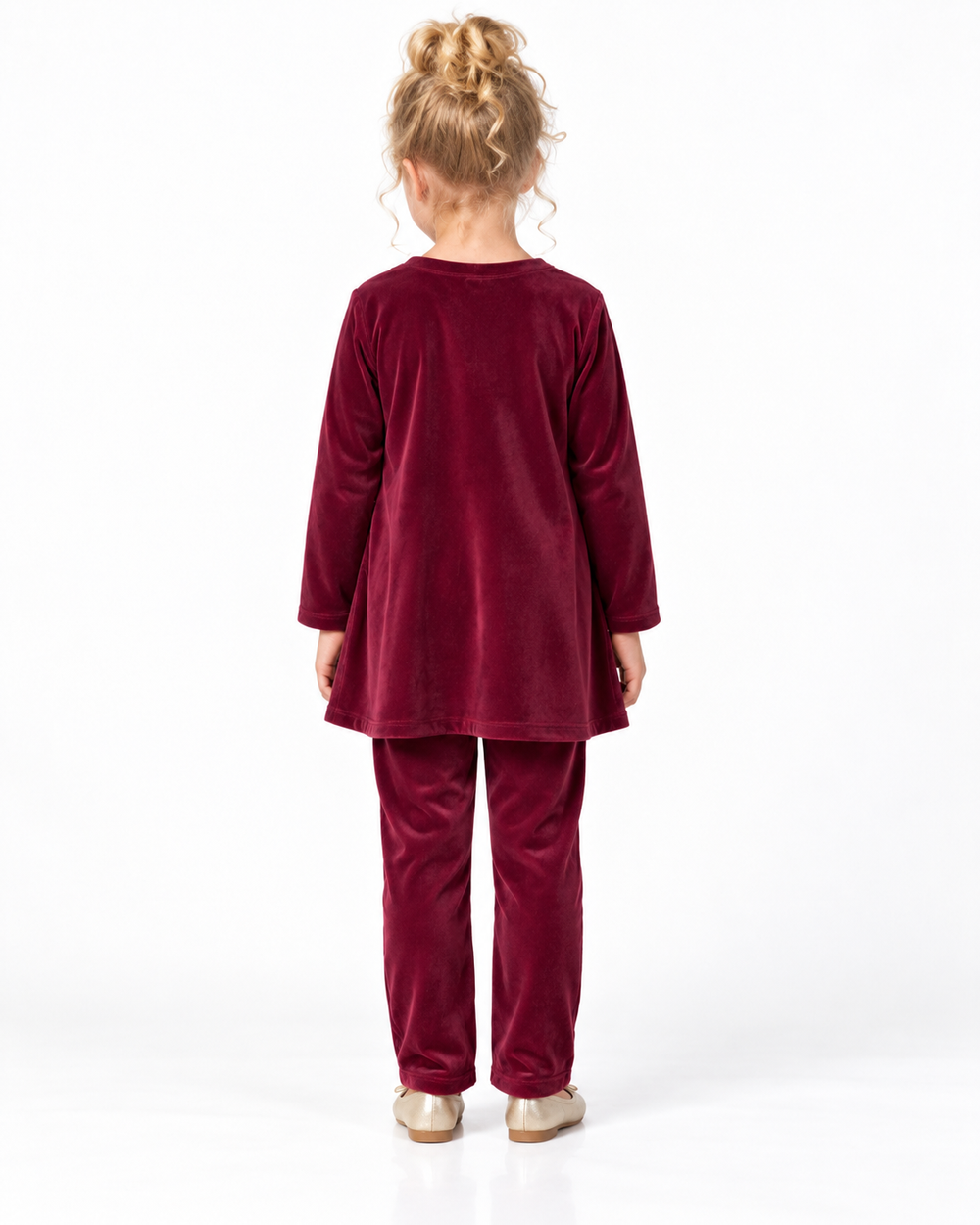 Velvet Corduroy Floral Emb. Suite| Blue/Maroon/Black