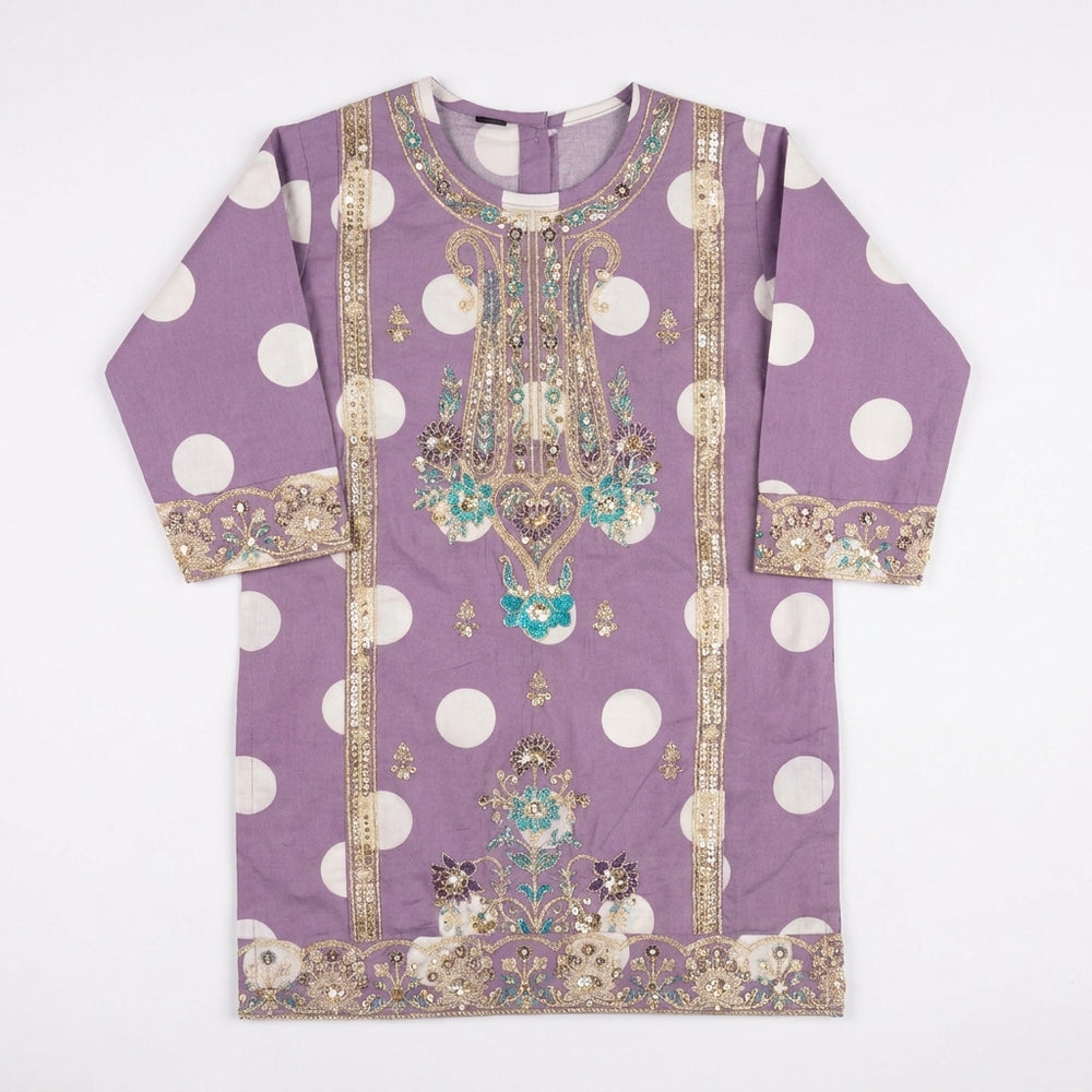 POLKA DOT SEQUENCE EMROIDED | PURPLE