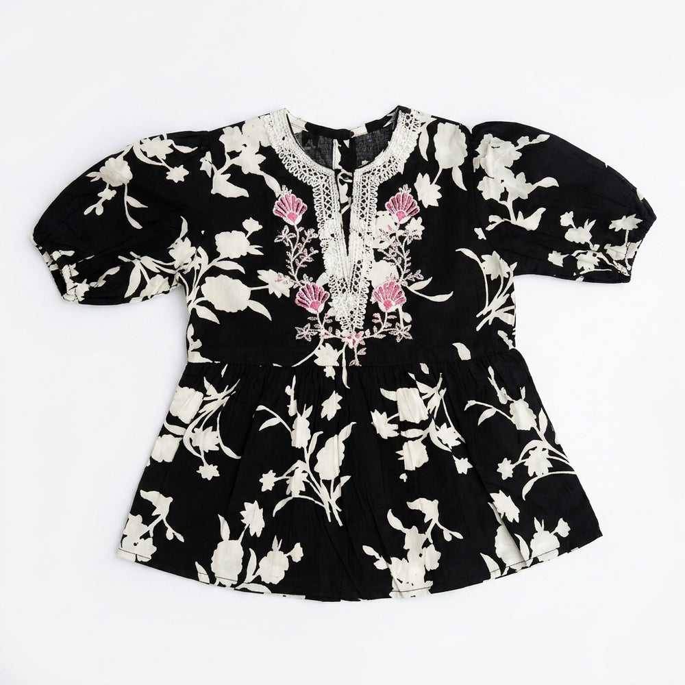 EMBROIDED FLORAL | BLACK