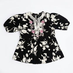 EMBROIDED FLORAL | BLACK