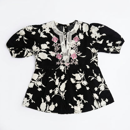 EMBROIDED FLORAL | BLACK