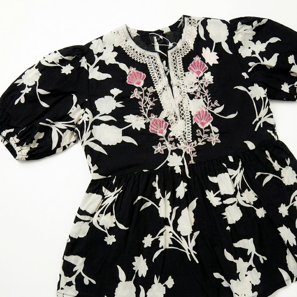 EMBROIDED FLORAL | BLACK