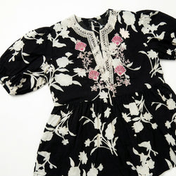 EMBROIDED FLORAL | BLACK